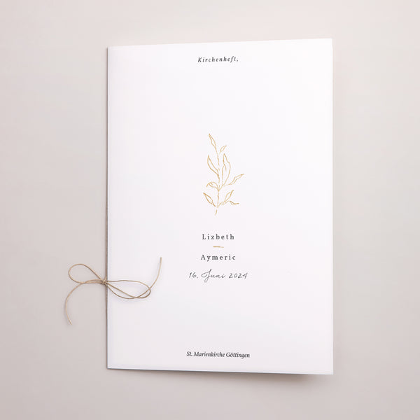 Kirchenheft Hochzeit Doppelflügel Frühlingszweig foto