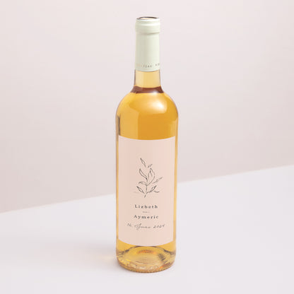 Flaschenetikett Hochzeit Porträt Frühlingszweig foto N° 1