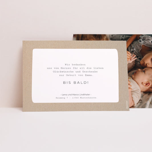 Dankeskarte Geburt Landschaft Kraft Pictos foto