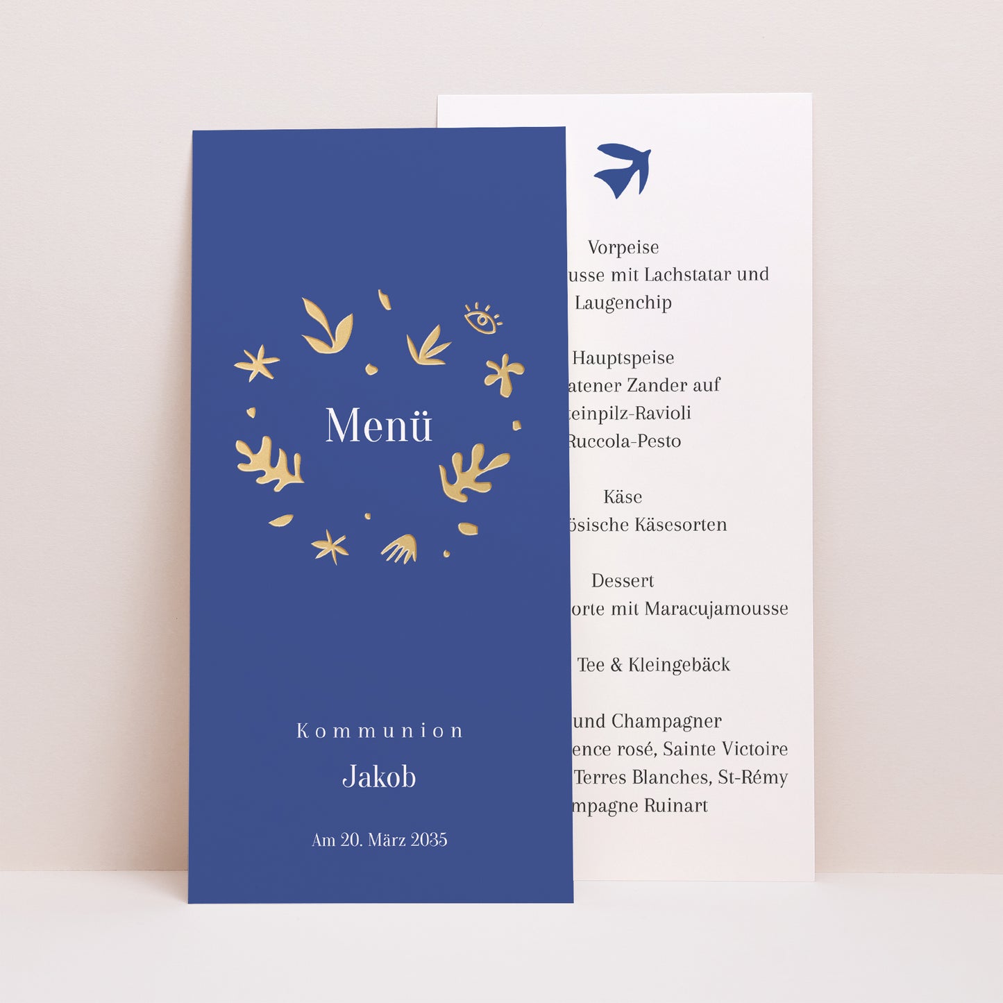 Menükarte Kommunion Panoramatisches Porträt Auf die Art des Fauvismus foto N° 1