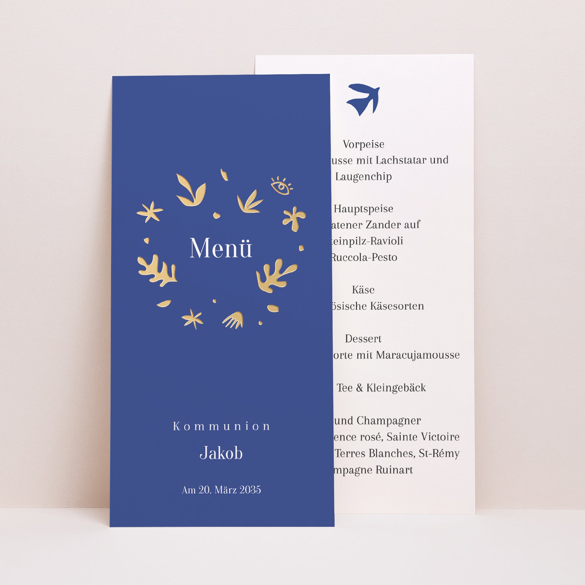 Menükarte Kommunion Panoramatisches Porträt Auf die Art des Fauvismus foto N° 1