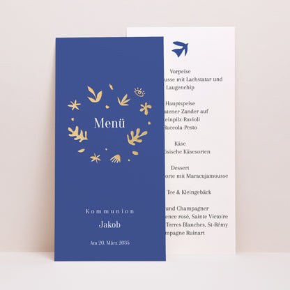 Menükarte Kommunion Panoramatisches Porträt Auf die Art des Fauvismus foto N° 1