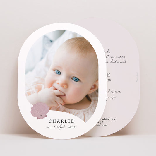 Geburtskarte oval Compostela foto