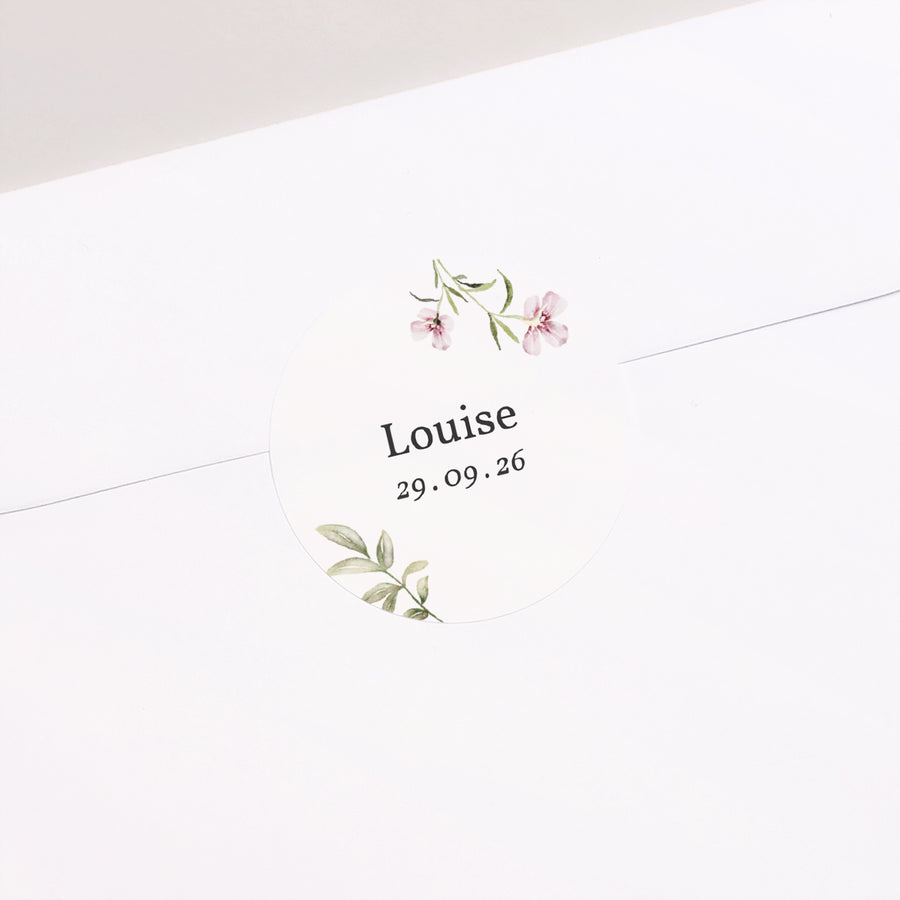 Sticker Geburt Rund Blumenkinder foto