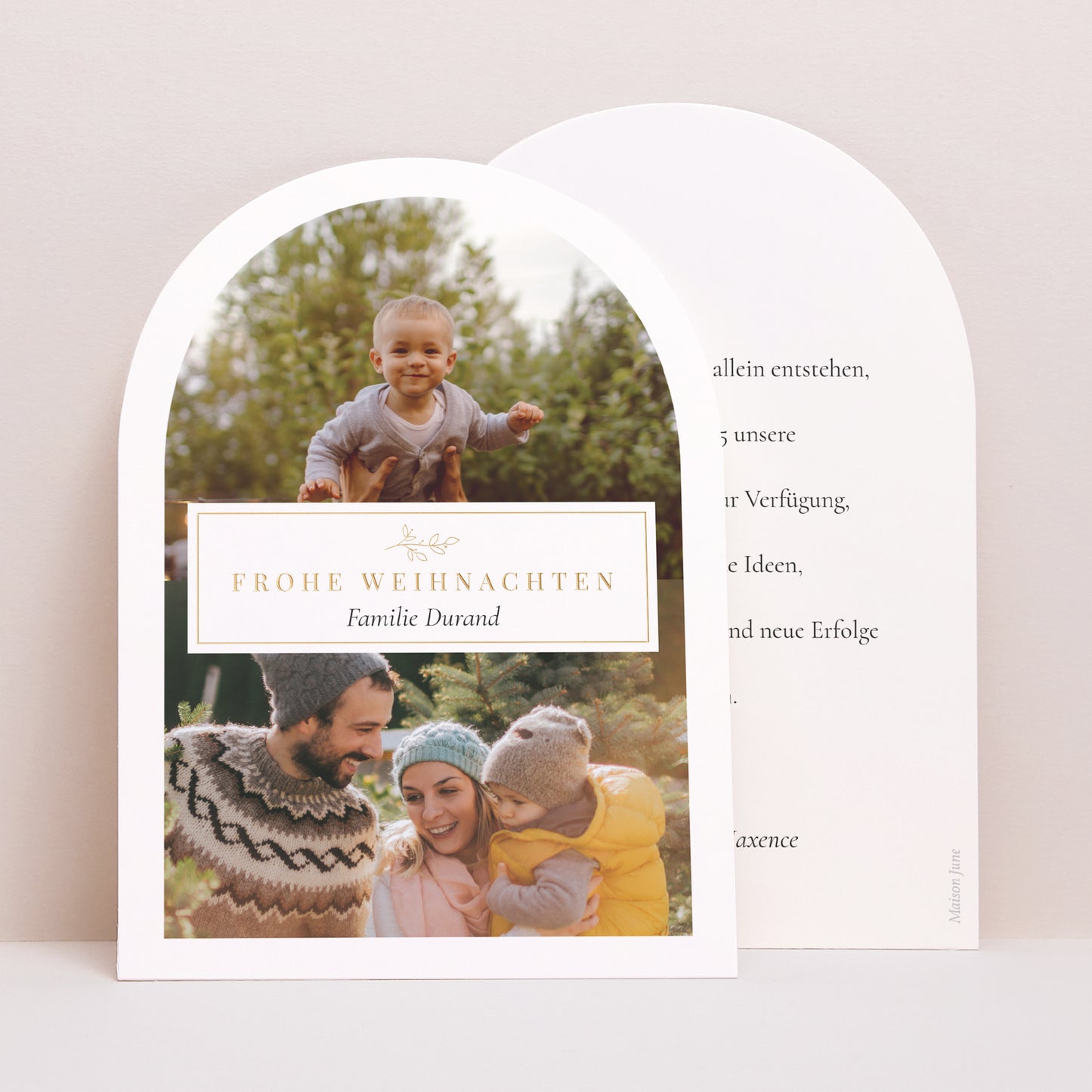 Weihnachtskarte Weihnachten Kleine Arche Fröhliche Weihnachten Rahmen vergoldet Foto foto N° 1