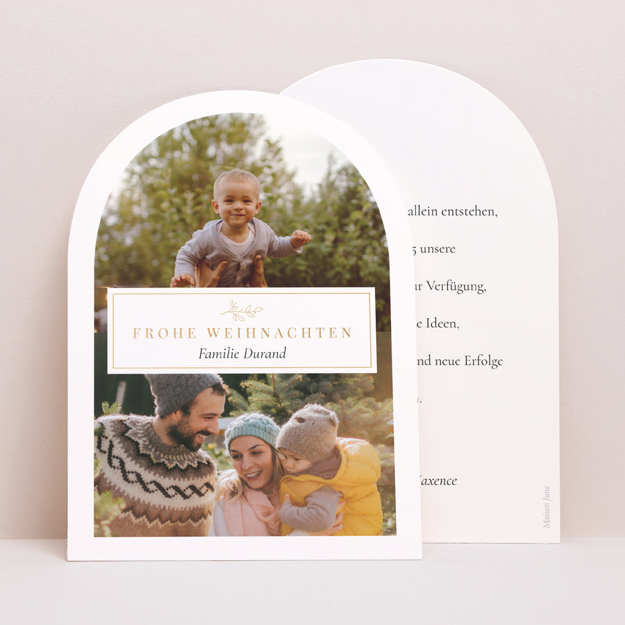 Weihnachtskarte Weihnachten Kleine Arche Fröhliche Weihnachten Rahmen vergoldet Foto foto