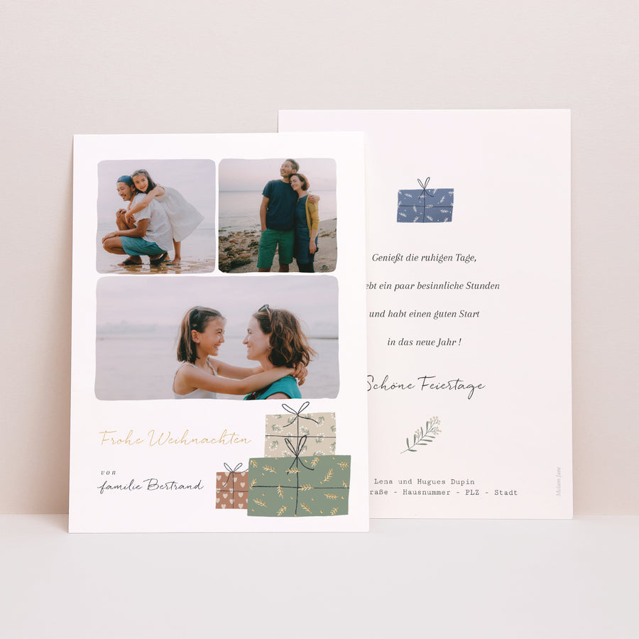 Weihnachtskarte Weihnachten Geschenke foto