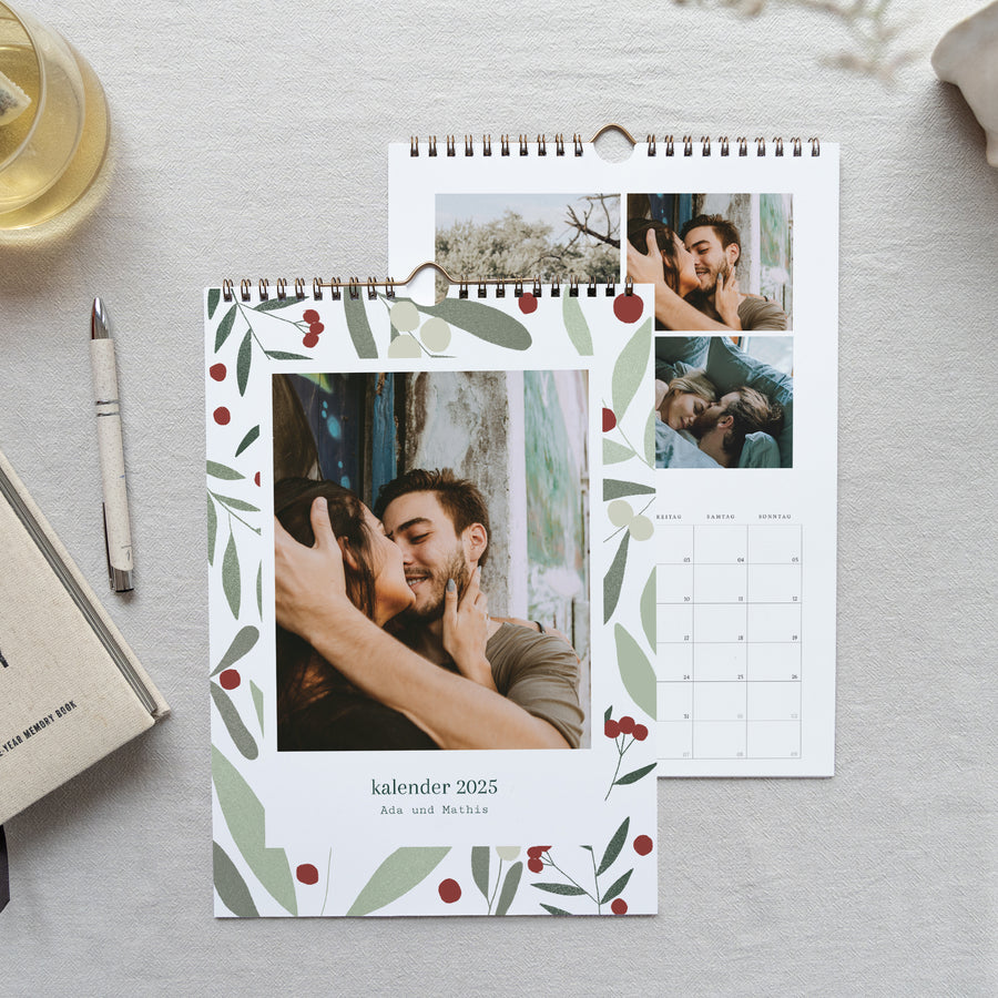 Kalender Weihnachten Wandbild A4 Weihnachtsmotiv, Grüntöne foto