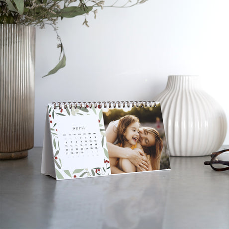 Kalender Weihnachten Büro, Landschaft Weihnachtsmotiv, Grüntöne