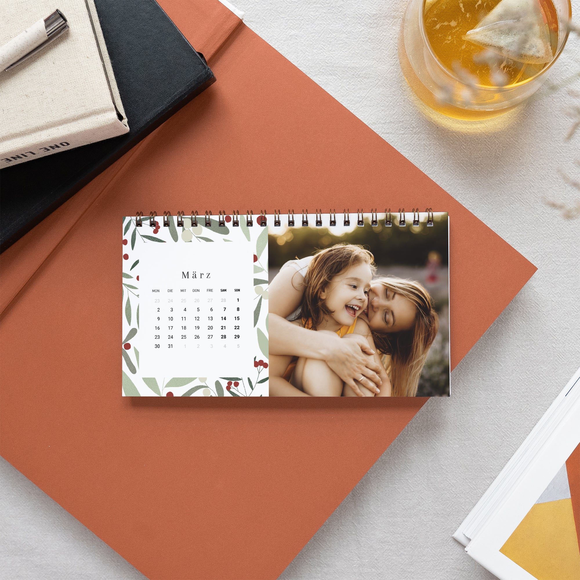 Kalender Weihnachten Büro, Landschaft Weihnachtsmotiv, Grüntöne foto N° 3
