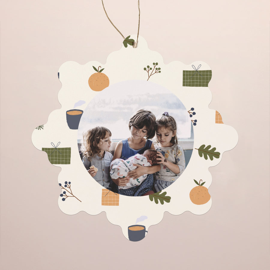 Weihnachtskarte Weihnachten Schwebende Schneeflocke Weihnachtsgeist II foto