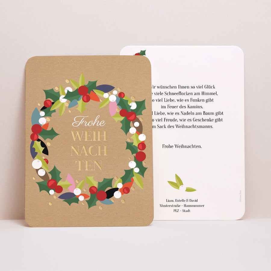 Weihnachtskarte Weihnachten Porträt, abgerundete Kanten Krone foto