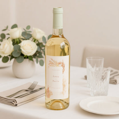 Flaschenetikett Hochzeit Porträt pampa, dezentrierter Rahmen foto N° 2