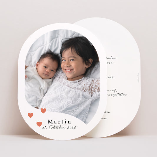 Geburtskarte oval Atout Coeur foto