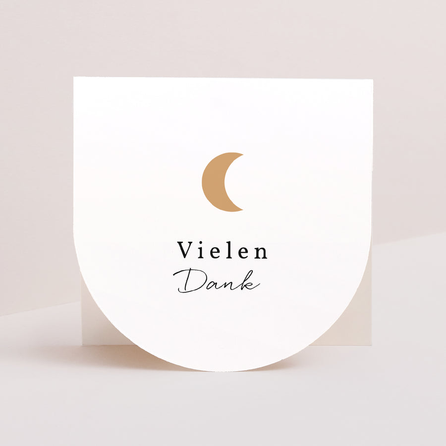Dankeskarte Geburt Doppelflügelfensterhalbmond Clair de Lune foto
