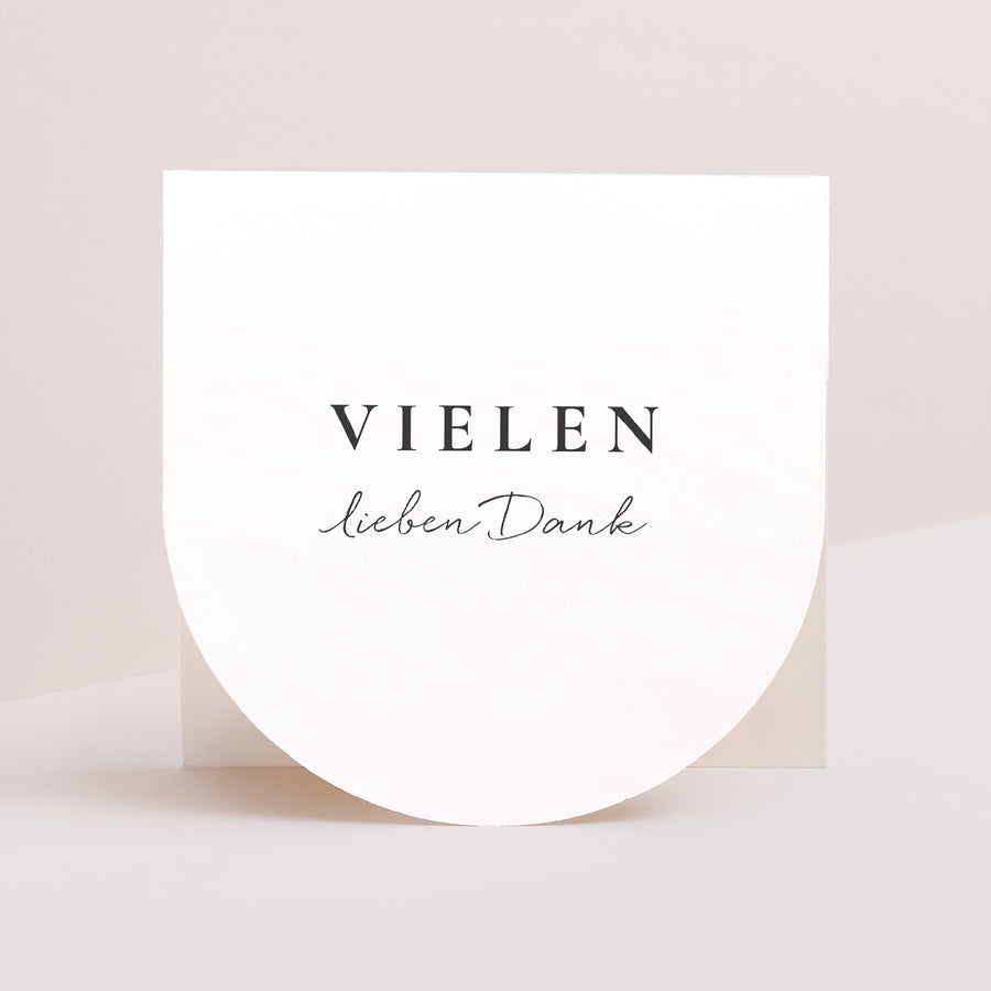 Dankeskarte Hochzeit Doppelflügelfensterhalbmond Trio & Typo foto