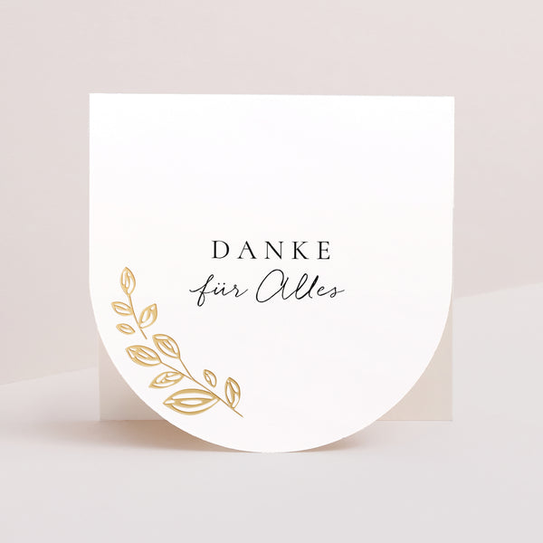 Dankeskarte Hochzeit Doppelflügelfensterhalbmond Arche Vegetal foto