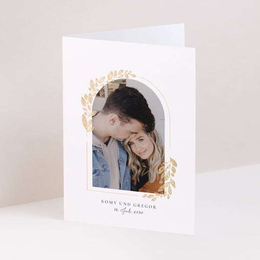 Hochzeitseinladung Doppelflügelporträt Arche Vegetal foto