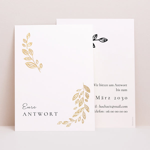 Antwortkarte Hochzeit Porträt Arche Vegetal foto