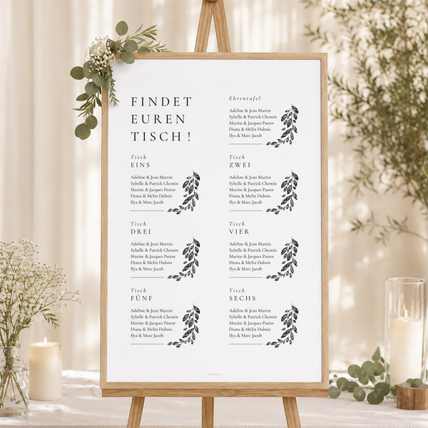 Sitzplan Hochzeit Porträt Arche Vegetal foto