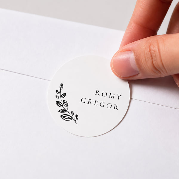Sticker Hochzeit Rund Arche Vegetal foto