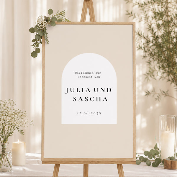 Begrüßungstafel Hochzeit Porträt 60 x 90 cm Arche Foto foto
