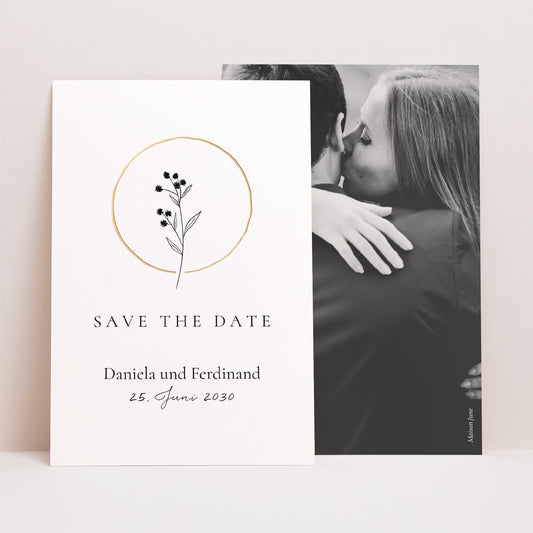 Save the date Karte Hochzeit PortraitPorträt Alliance Végétale foto