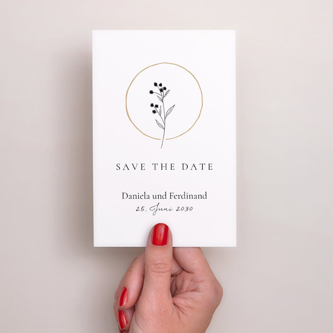 Save the date Karte Hochzeit PortraitPorträt Alliance Végétale foto N° 2