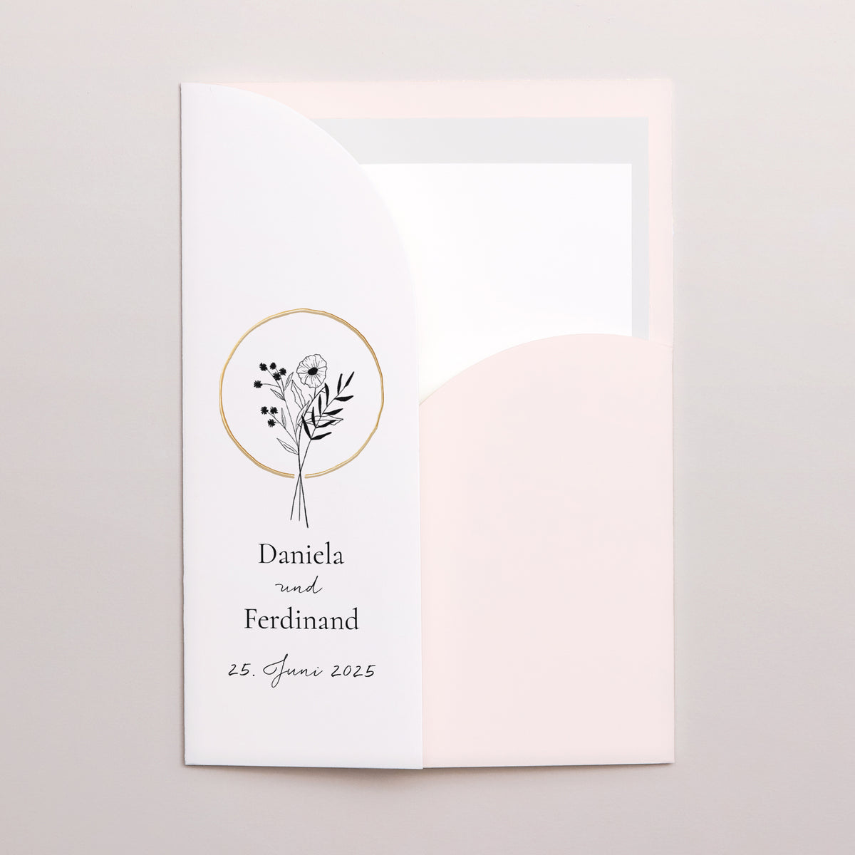 Hochzeitseinladung Hülle für 2 Karten Alliance Végétale foto N° 2