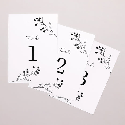 Tischnummern Hochzeit Rechteck Alliance Végétale foto
