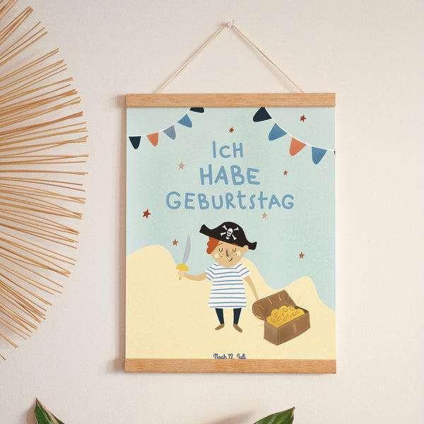 Poster Kindergeburtstag Porträt Kleiner Pirat foto