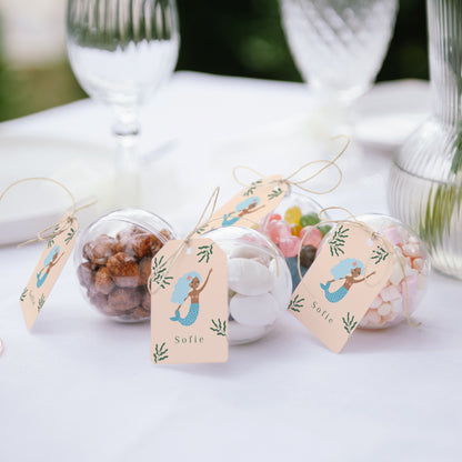 Mitgebsel-Box Kindergeburtstag Ball mit Wimpel-Etikett Hübsche Meerjungfrau foto N° 2