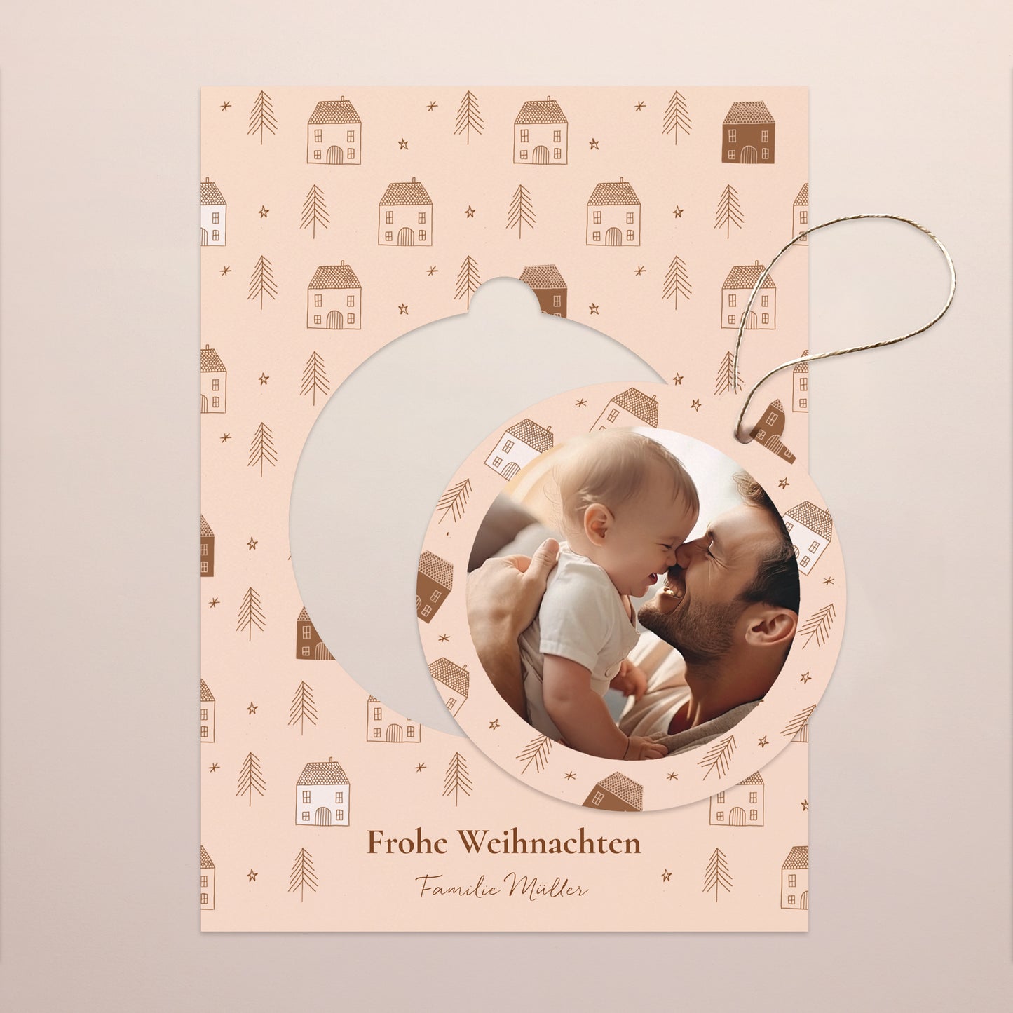 Weihnachtskarte Weihnachten Abnehmbar Winterhäuschen foto N° 1