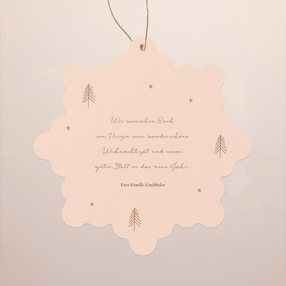 Weihnachtskarte Weihnachten Schwebende Schneeflocke Winterhäuschen foto N° 2