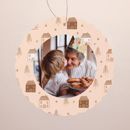 Weihnachtskarte Weihnachten Zum Aufhängen Winterhäuschen foto N° 1