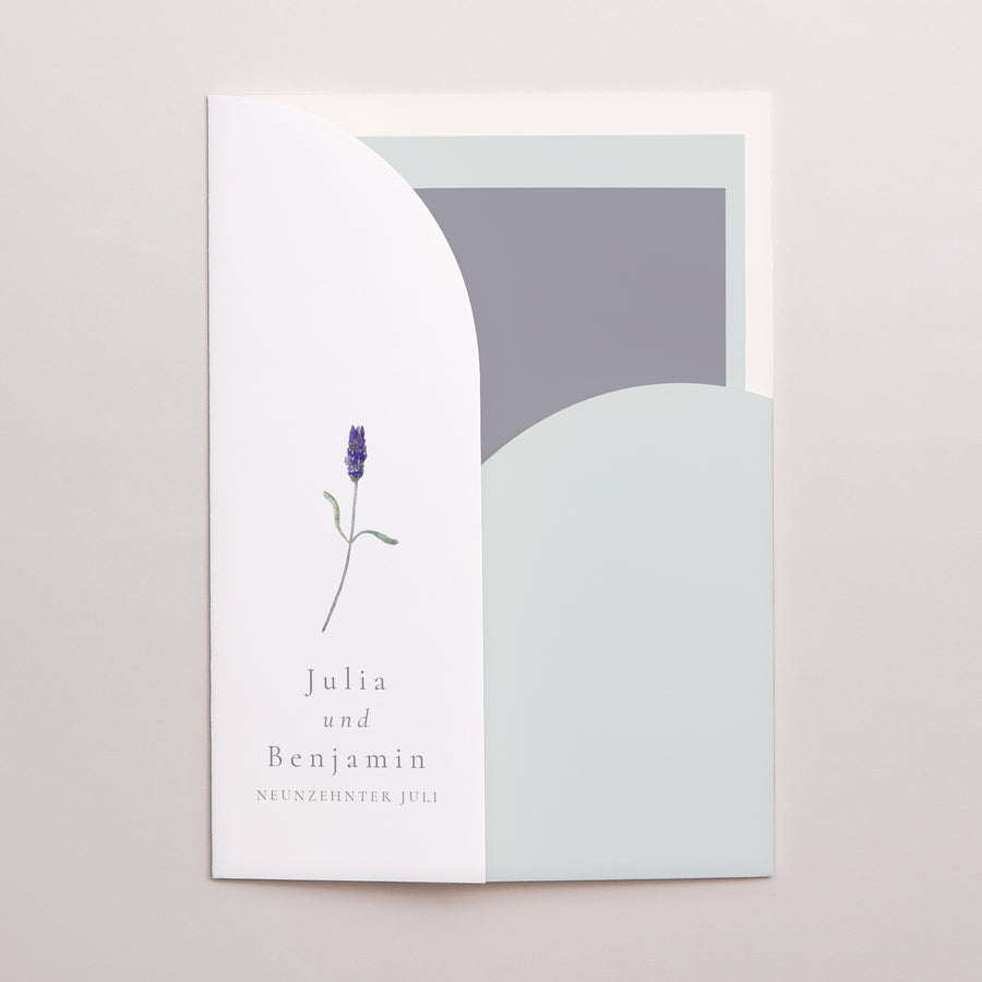 Hochzeitseinladung Hülle für 2 Karten Lavendel Aquarell foto