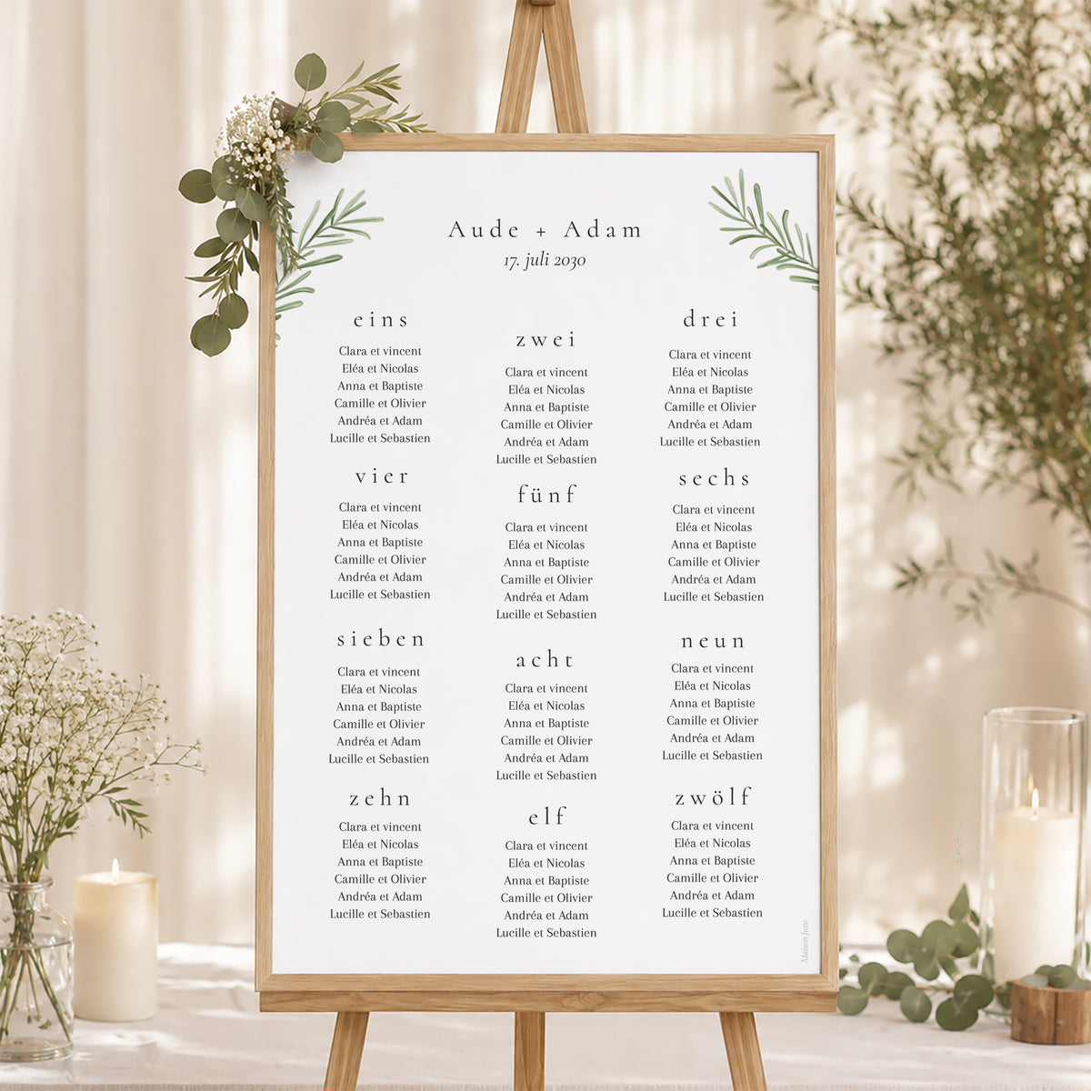 Sitzplan Hochzeit Porträt Rosmarin aus der Provence foto N° 1