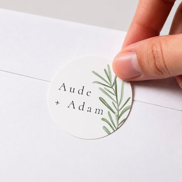 Sticker Hochzeit Rund Rosmarin aus der Provence foto