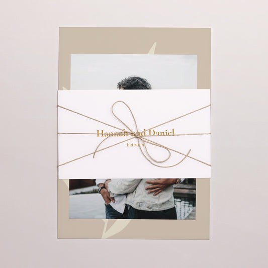 Hochzeitseinladung 3 Karten, Band Bohème Chic foto