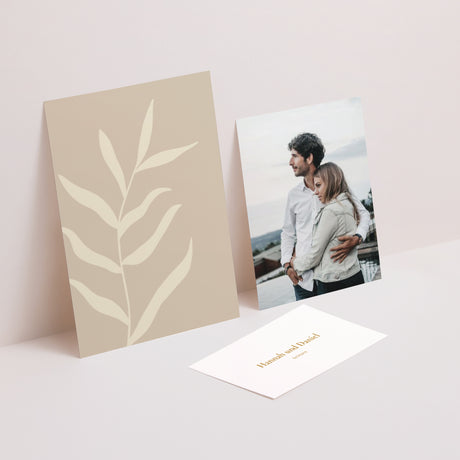 Hochzeitseinladung 3 Karten, Band Bohème Chic