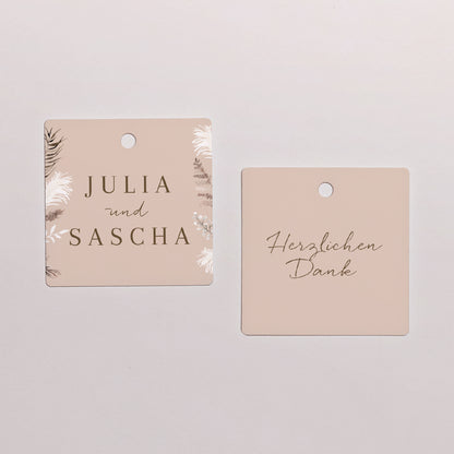 Geschenkbox Hochzeit Kugel mit quadratischem Etikett Bohemian Floral foto N° 3