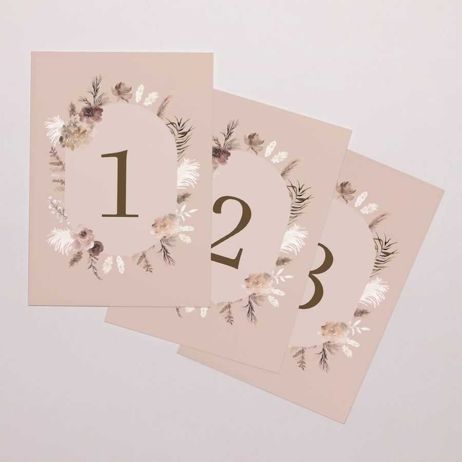 Tischkarte Hochzeitsrechteck Boho floral foto