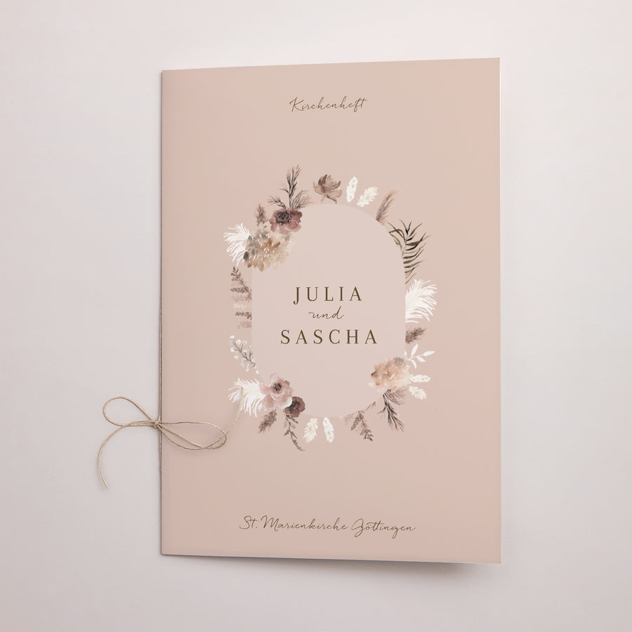 Kirchenheft Hochzeit Doppelflügel Bohemian Floral foto