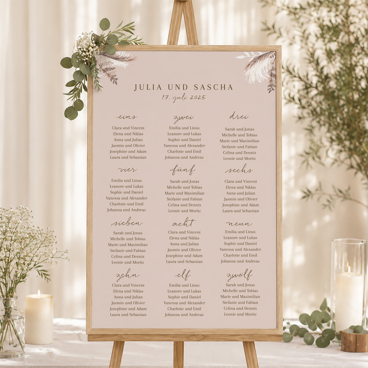 Sitzplan Hochzeit Porträt Bohemian Floral foto N° 1