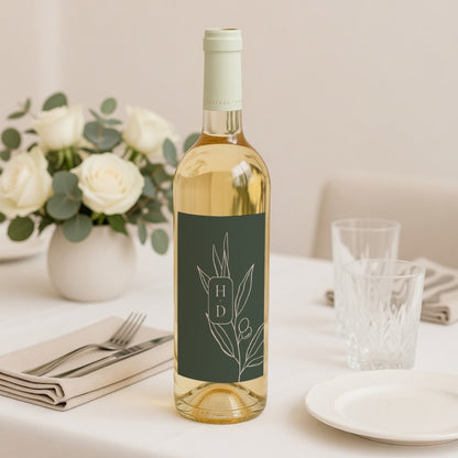 Flaschenetikett Hochzeit Porträt Die Vereinigung des Olivenbaums foto N° 2