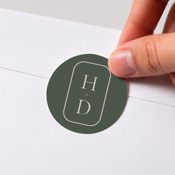 Sticker Hochzeit Rund Die Vereinigung des Olivenbaums foto