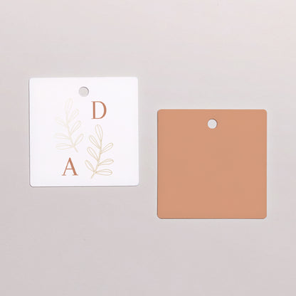 Geschenkbox Hochzeit Kugel mit quadratischem Etikett Vegetal Koralle foto N° 3