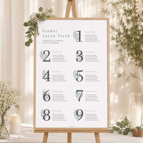 Sitzplan Hochzeit Porträt Süßes Gold foto