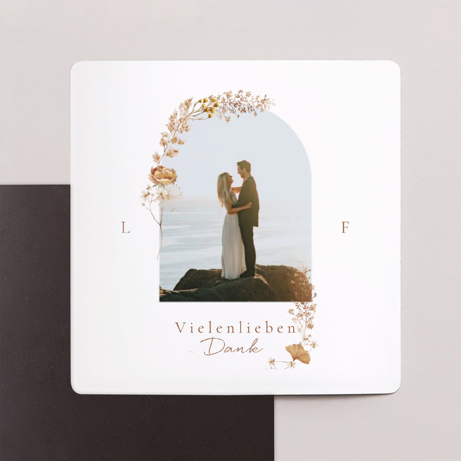 Dankeskarte Hochzeit Satz von 9, magnetisch. ländlich creme schick foto