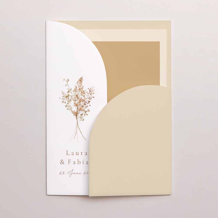 Hochzeitseinladung Hülle für 2 Karten ländlich creme schick foto